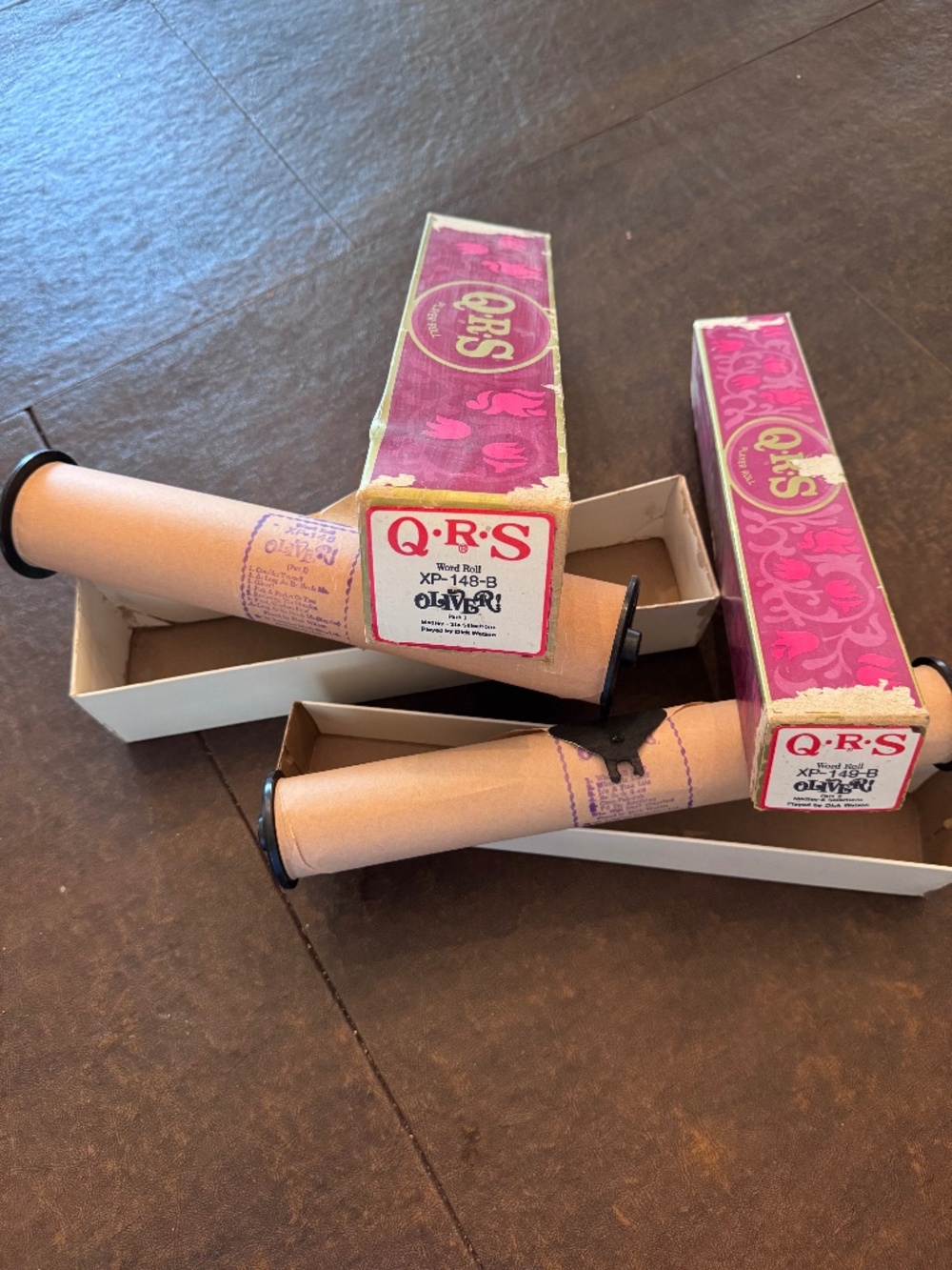 Vintage QRS OLIVER Part 1 and OLIVER Part 2 - player piano rolls - lot of 2